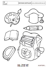 okul-öğeleri boyama sayfaları